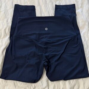 Lululemon Dark Blue Leggings Ribbed 25”